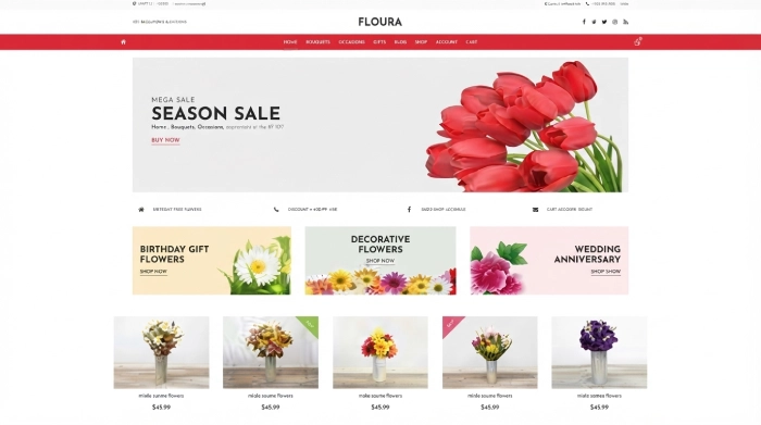 Floral Small Business Website Design