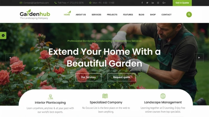 Landscaping Small Business Website Design